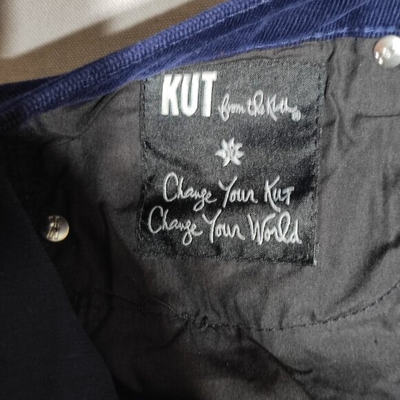 KUT from the Kloth corduroy pants women's size 10 blue colour Diana Skinny - Picture 9 of 14